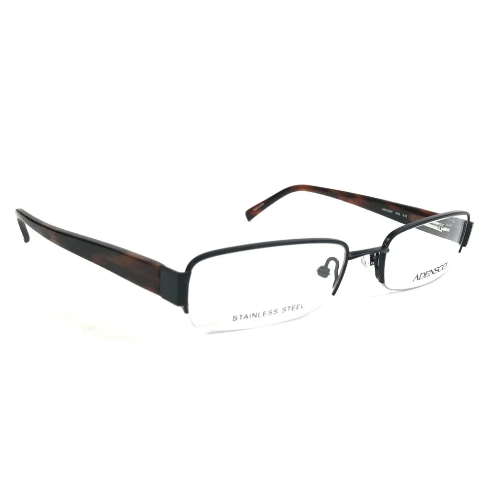 Adensco Eyeglasses Frames ANTHONY RX1 Black Brown Rectangle Half Rim 51-18-140